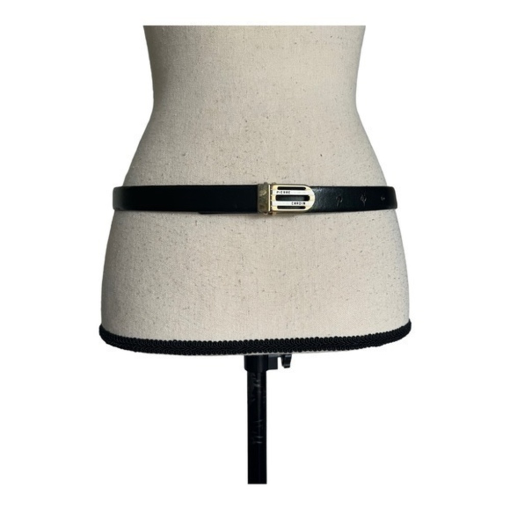 Pierre Cardin Black Slim Genuine Leather Belt